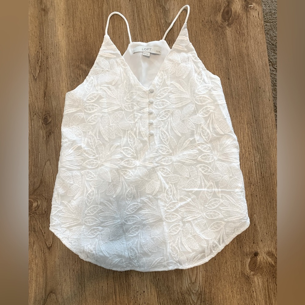 White lace camisole tank top